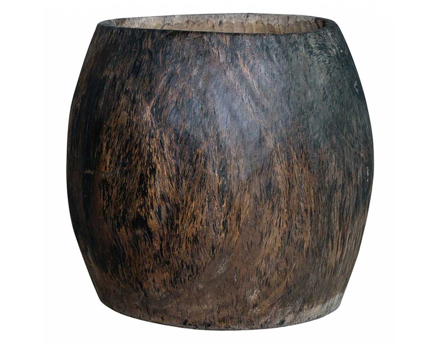 Burmese Wood Drum Planter