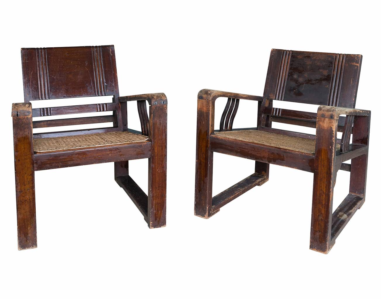 Burmese Wood Arm Chairs