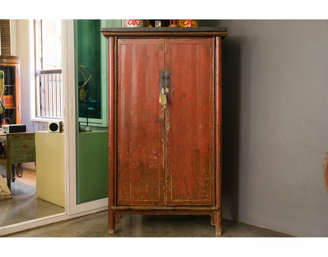 Chinese Red Lacquer Cabinet