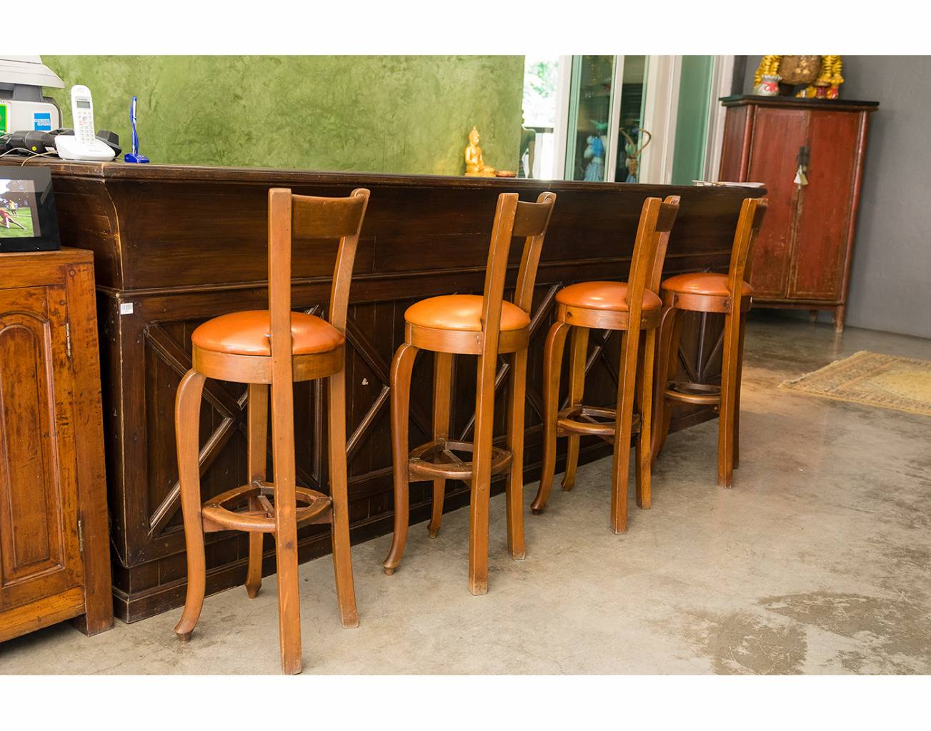 Burmese Wood Bar Stools