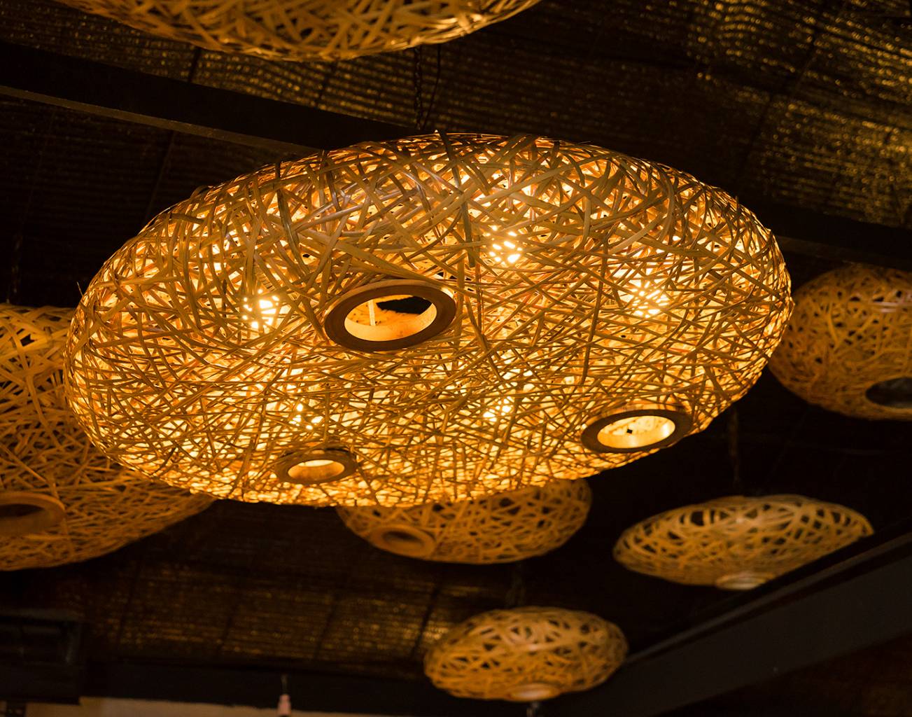 Bamboo Saucer iii Ceiling Light