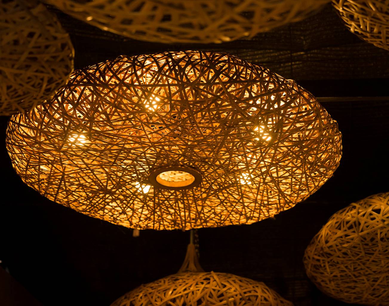 Bamboo Saucer Ceiling Light