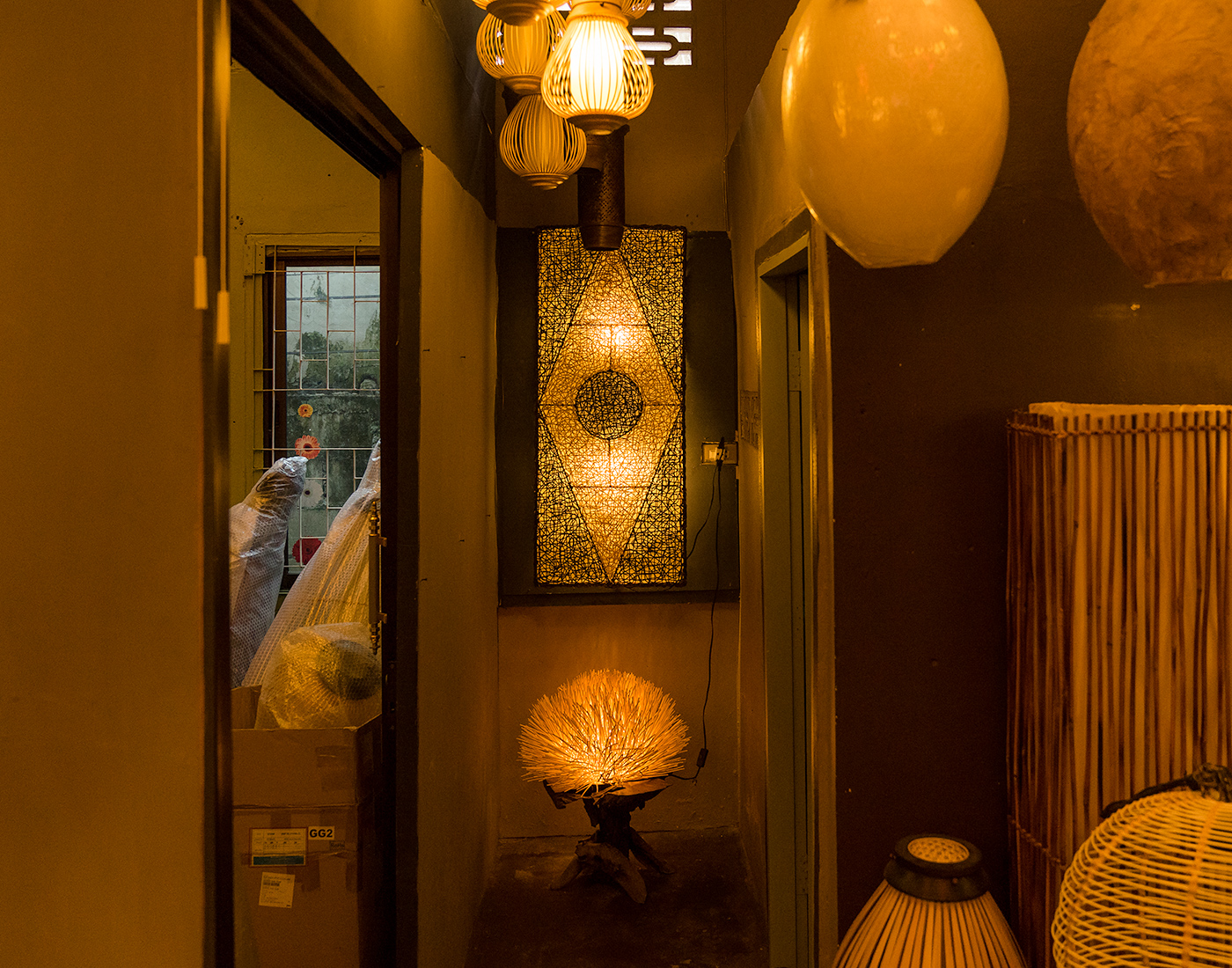 Rattan Wall Lamp; Rattan Ball Lamp