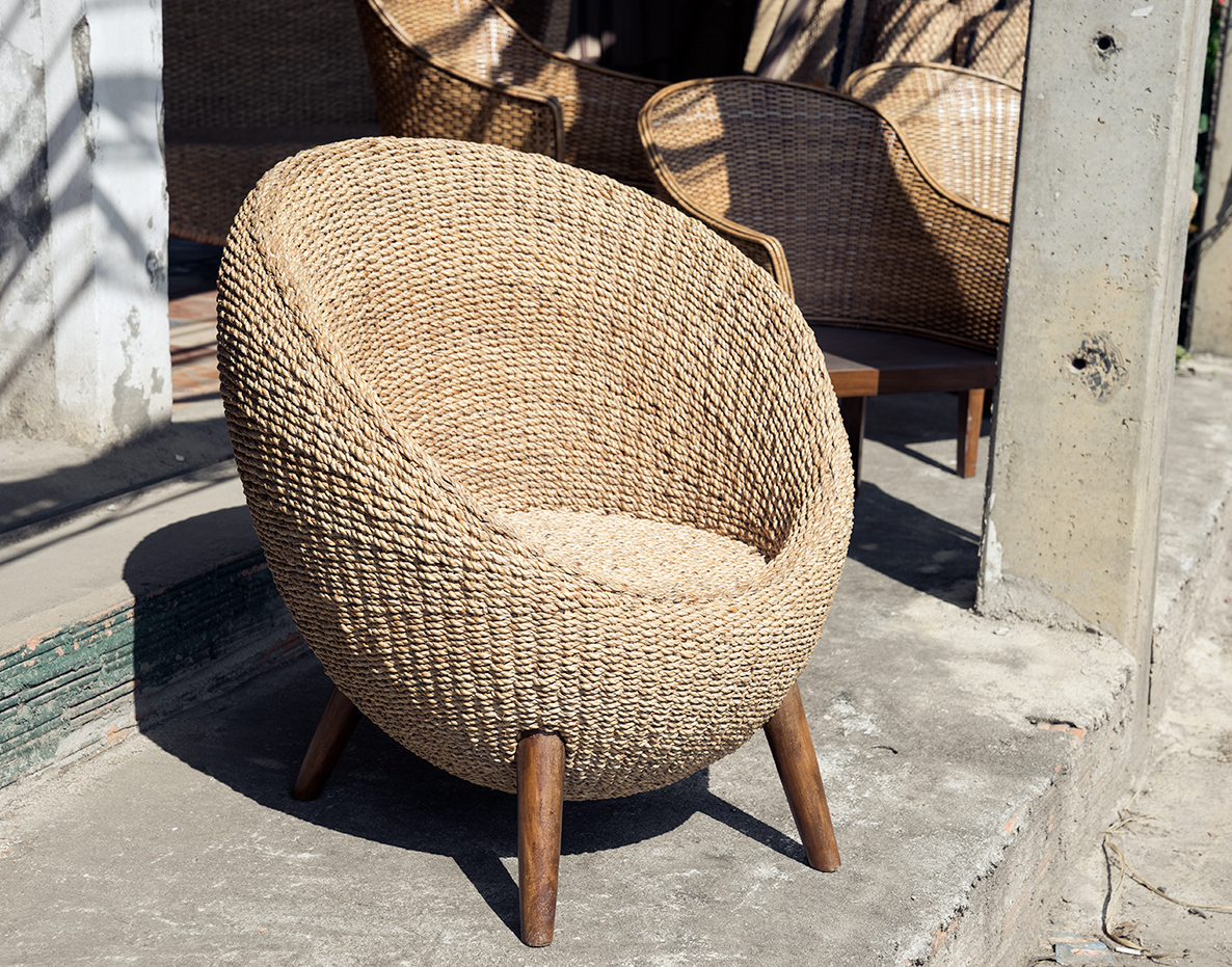 Cup Water Hyacinth Chair & Stool