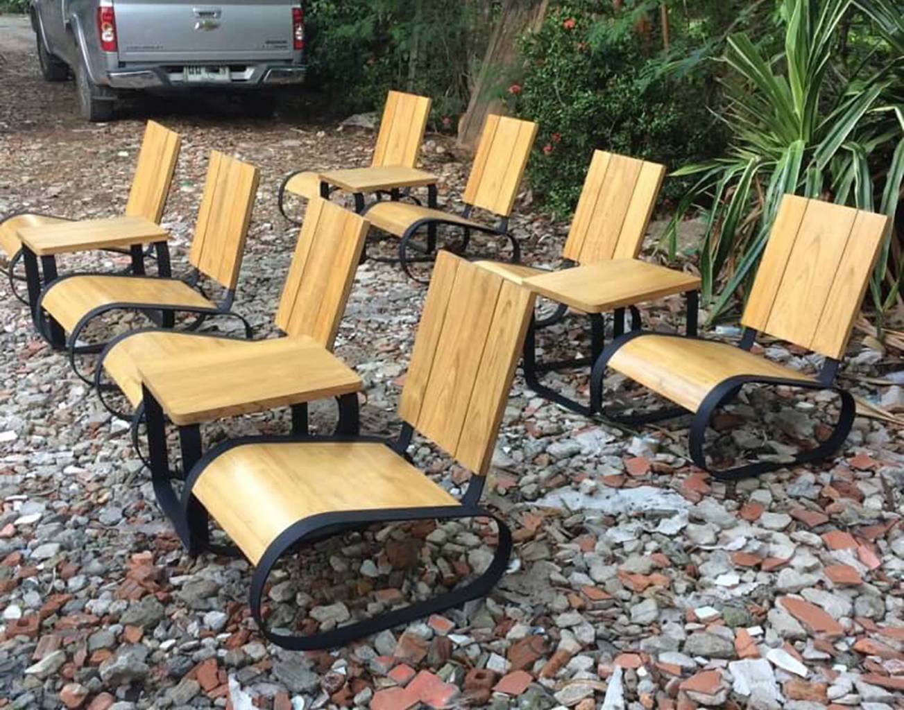 Low Iron & Teak Chairs