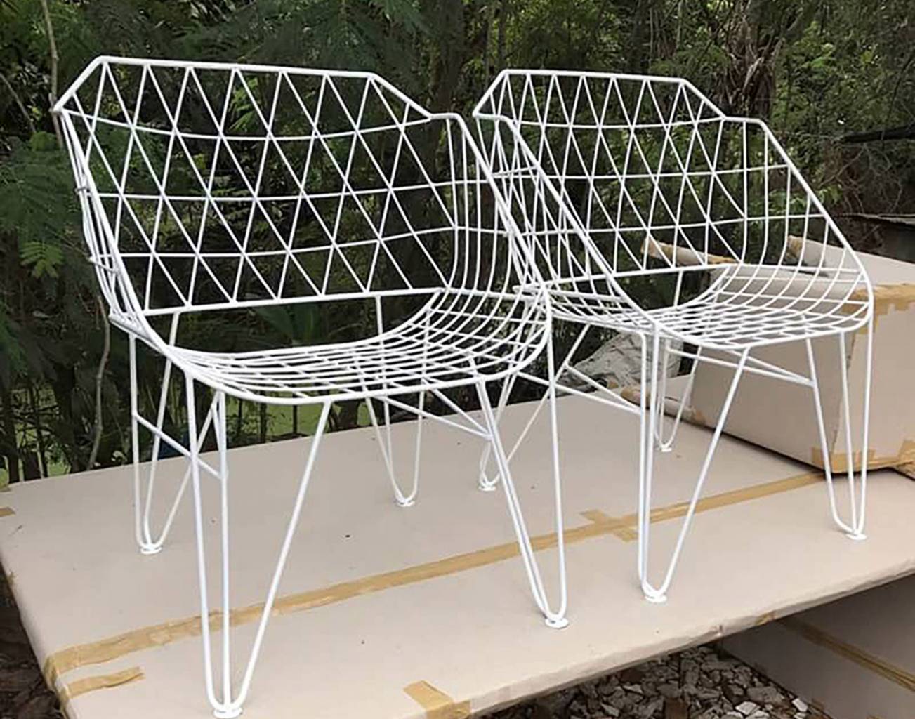 Diamond Back Iron Chairs